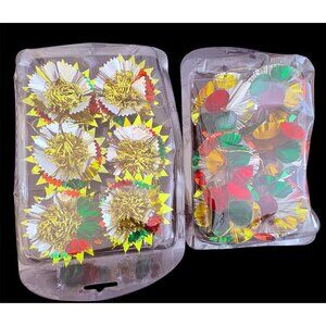 Foil MCM Christmas Atomic Metallic Ornaments 1 Dozen In Package NOS